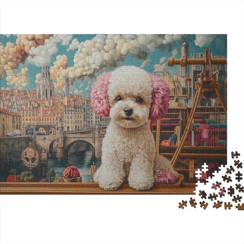 Puzzles Für Erwachsene, 1000 Teile Holzpuzzle -A Bichon Frise,Retro Travel Poster of Lyon Thema Puzzle Geschenk Wanddekoration 1000pcs (75x50cm) von YTPONBCSTUG