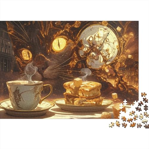 Puzzles Für Erwachsene, 1000 Teile Holzpuzzle -CAT,Montparnasse Café Thema Puzzle Geschenk Wanddekoration 1000pcs (75x50cm) von YTPONBCSTUG