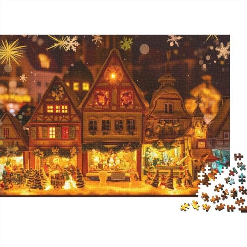 Puzzles Für Erwachsene, 1000 Teile Holzpuzzle -Rothenburg Christmas, Thema Puzzle Geschenk Wanddekoration 1000pcs (75x50cm) von YTPONBCSTUG