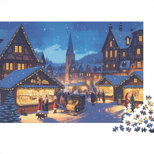 Puzzles Für Erwachsene, 1000 Teile Holzpuzzle -Sled Dog,Christmas Market in Alsace Thema Puzzle Geschenk Wanddekoration 1000pcs (75x50cm) von YTPONBCSTUG