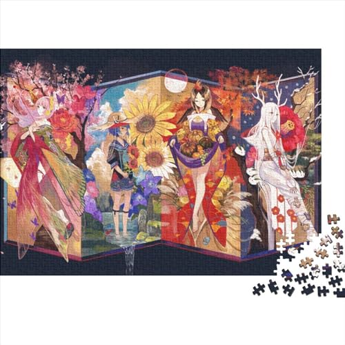 Puzzles Für Erwachsene, 500 Teile Holzpuzzle -Anime-Mädchen,Manga Thema Puzzle Geschenk Wanddekoration 500pcs (52x38cm) von YTPONBCSTUG