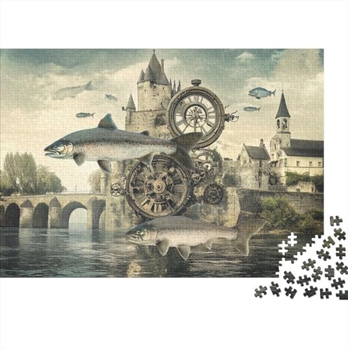 Rhine River Time Paradox 1000 Stück Puzzles Für Erwachsene Stress Abbauen Familien-Puzzlespiel 1000-teiliges Puzzle Lernspiel Spielzeug Geschenk 1000pcs (75x50cm) von YTPONBCSTUG