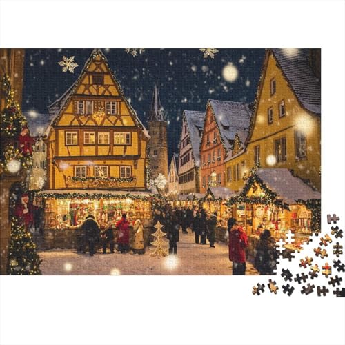 Rothenburg Christmas 1000 Stück Puzzles Für Erwachsene- Puzzles Für Erwachsene 1000 DIY Puzzle Spielzeug Für Dekorative Malerei 1000pcs (75x50cm) von YTPONBCSTUG