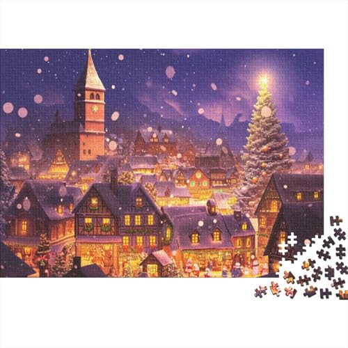 Rothenburg Christmas 1000 Stück Puzzles Für Erwachsene Stress Abbauen Familien-Puzzlespiel 1000-teiliges Puzzle Lernspiel Spielzeug Geschenk 1000pcs (75x50cm) von YTPONBCSTUG