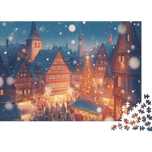 Rothenburg Christmas 1000 Stück Puzzles Für Erwachsene Stress Abbauen Familien-Puzzlespiel 1000-teiliges Puzzle Lernspiel Spielzeug Geschenk 1000pcs (75x50cm) von YTPONBCSTUG