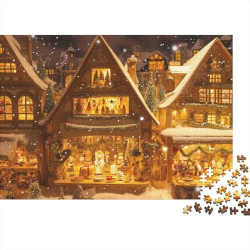 Rothenburg Christmas Puzzles 1000 Stück Puzzles Für Erwachsene Lernen Lernspielzeug Weihnachten Geburtstag Geschenke 1000pcs (75x50cm) von YTPONBCSTUG