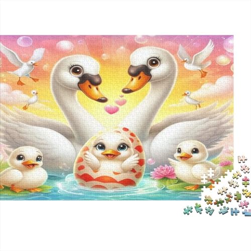 Schwan Hölzerne Puzzles Wasserfest 1000-teiliges Cartoon Puzzle Für Erwachsene Unmöglich Puzzle Für Erwachsene Puzzle Zur Heimdekoration von YTPONBCSTUG