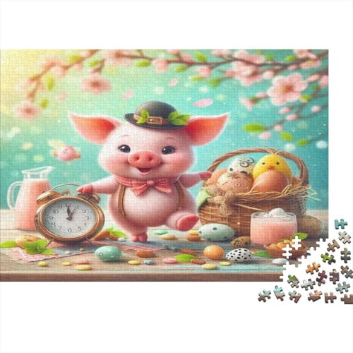 Schwein Hölzerne Puzzles Wasserfest 1000 Teile DIY-Cartoon Cute Puzzle Geschenke Für Erwachsene Herausfordernd Und Knifflig Puzzle Für Erwachsene Herausfordernde Puzzlespiele von YTPONBCSTUG