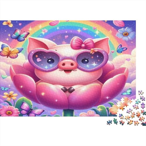 Schwein Hölzerne Puzzles Wasserfest 1000 Teile DIY-Cartoon Puzzle Geschenke Für Erwachsene Bunt Puzzle Für Erwachsene Puzzle Zur Heimdekoration von YTPONBCSTUG