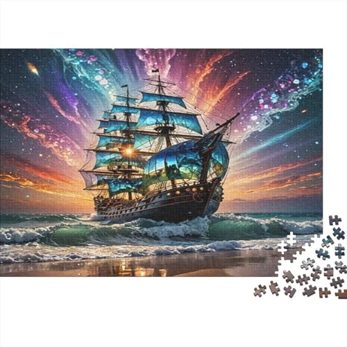 Segelboot Hölzerne Puzzles Wasserfest 1000 Teile DIY-Cartoon Puzzle Für Erwachsene Bunt Puzzle Für Erwachsene Lernspiele von YTPONBCSTUG