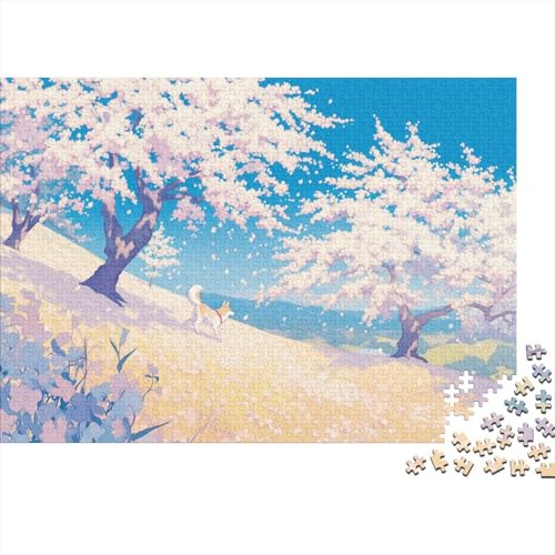 Spring Cherry Blossoms Puzzle 1000 Teile Erwachsene Japanese Rinpa Style Puzzles Für Erwachsene Lernspiel Herausforderungsspielzeug 1000-teilige Puzzles Für Erwachsene 1000pcs (75x50cm) von YTPONBCSTUG