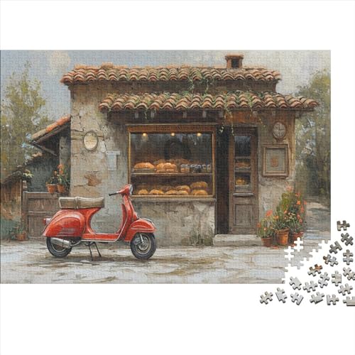 Straßenansicht Puzzle,300 Teile Puzzle Gebäude Landschaften,Erwachsene Puzzlespiel,Weihnachts-/Neujahrsgeschenk,Puzzle-Spielzeug Für Dekorative Malerei 300pcs (40x28cm) von YTPONBCSTUG