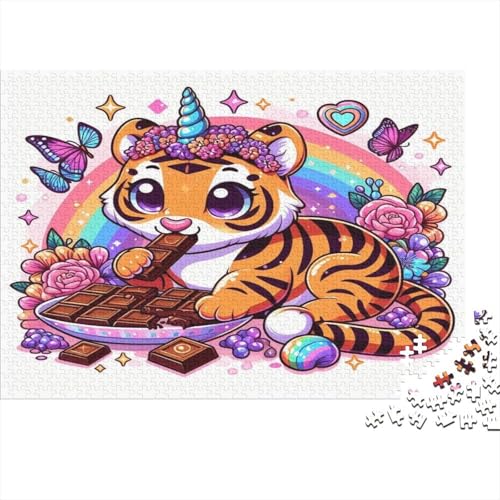 Tiger Hölzerne Puzzles Wasserfest 1000 Teile DIY-Cartoon Cute Puzzle Für Erwachsene Spaß Puzzle Für Erwachsene Herausfordernde Puzzlespiele von YTPONBCSTUG