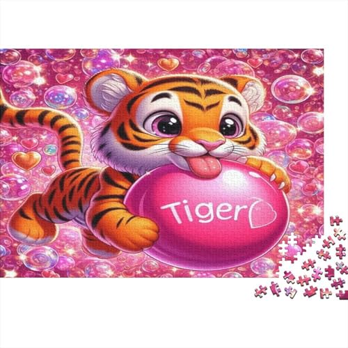 Tiger Hölzerne Puzzles Wasserfest 300 Teile DIY-Cartoon Puzzle Für Erwachsene Herausfordernd Und Knifflig Puzzle Für Erwachsene Herausfordernde Puzzlespiele von YTPONBCSTUG