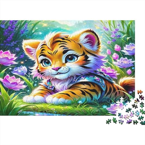 Tiger Hölzerne Puzzles Wasserfest 500 Teile DIY-Cartoon Puzzle Für Erwachsene Herausfordernd Und Knifflig Puzzle Für Erwachsene Lernspiele von YTPONBCSTUG