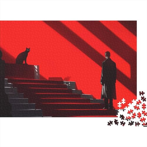 Venetian Blind Shadows Puzzles 1000 Teile Für Erwachsene|David Hockney Pools Style| 1000 Teile Holzpuzzle Lernspiele Heimdekoration Puzzle 1000pcs (75x50cm) von YTPONBCSTUG