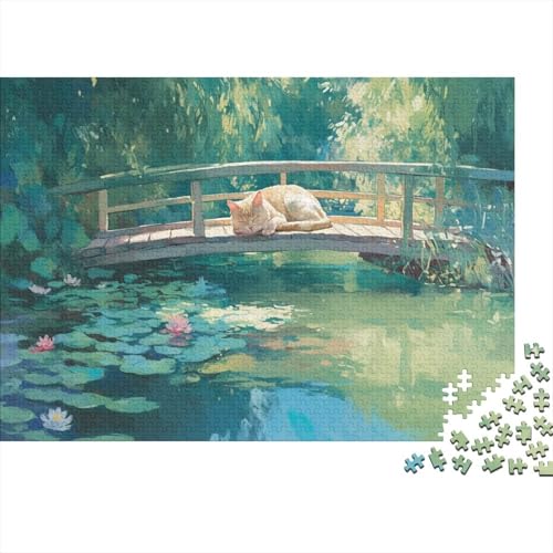 Water Lily Pond at Giverny Puzzle 1000 Teile,Geschicklichkeitsspiel Für Die Ganze Familie, Puzzles 1000 Teile,Farbenfrohes Holz Puzzle Für Erwachsene 1000pcs (75x50cm) von YTPONBCSTUG