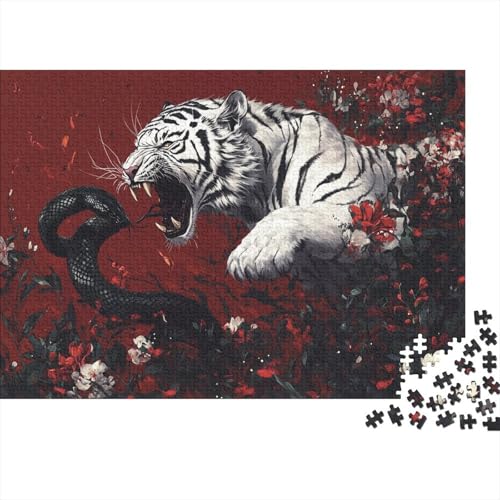 White Tiger Puzzles 1000 Stück Black Snake Puzzles Für Erwachsene Lernen Lernspielzeug Weihnachten Geburtstag Geschenke 1000pcs (75x50cm) von YTPONBCSTUG