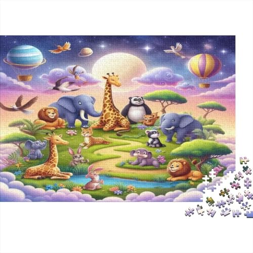 Wildtiere Hölzerne Puzzles Wasserfest 1000-teiliges Cartoon Cute Puzzle Für Erwachsene Bunt Puzzle Für Erwachsene Lernspiele von YTPONBCSTUG