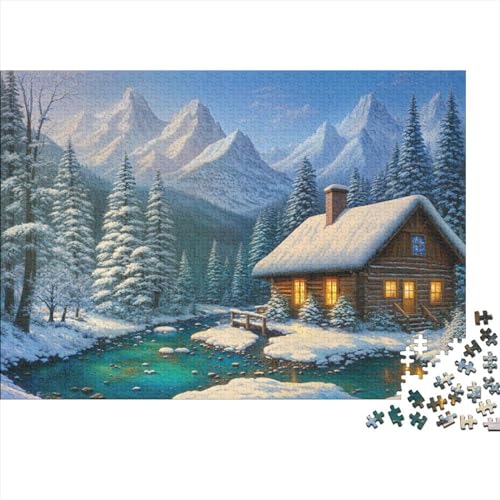 Winter House Puzzles 1000 Teile Für Erwachsene|| 1000 Teile Holzpuzzle Lernspiele Heimdekoration Puzzle 1000pcs (75x50cm) von YTPONBCSTUG