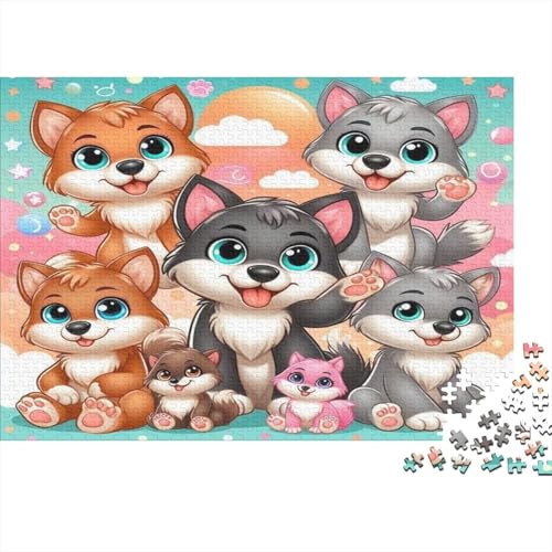 Wolf Hölzerne Puzzles Wasserfest 1000 Teile DIY-Cartoon Cute Puzzle Für Erwachsene Unmöglich Puzzle Für Erwachsene Lernspiele von YTPONBCSTUG