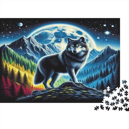 Wolf Hölzerne Puzzles Wasserfest 1000 Teile DIY-Cartoon Puzzle Geschenke Für Erwachsene Bunt Puzzle Für Erwachsene Puzzle Zur Heimdekoration von YTPONBCSTUG