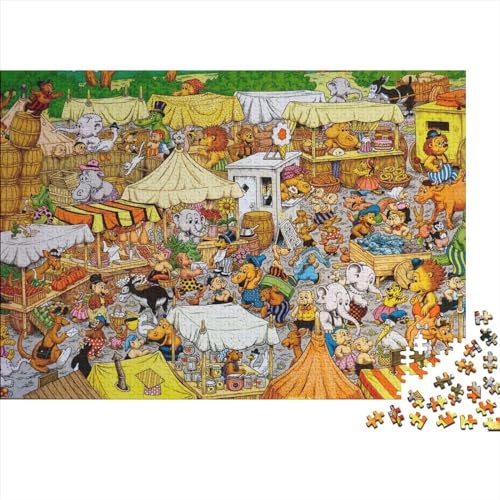 Zoo Puzzle,1000 Teile Puzzle Animals Cartoon,Erwachsene Puzzlespiel,Weihnachts-/Neujahrsgeschenk,Puzzle-Spielzeug Für Dekorative Malerei 1000pcs (75x50cm) von YTPONBCSTUG