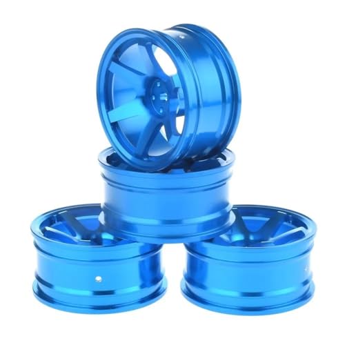 YTrBXZ 1/10 On-Road-Aluminium-52-mm-Felgen, kompatibel mit RC-Drift-Renn- und Tourenwagen, HEX 12 mm(Blue) von YTrBXZ