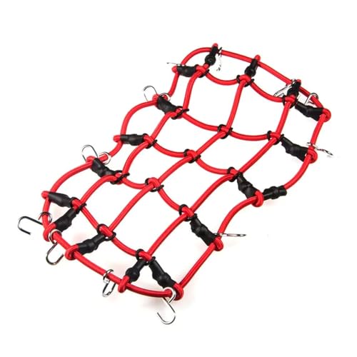 YTrBXZ 170 x 85 mm elastisches Gepäcknetz mit Haken, kompatibel mit 1/10 RC Crawlers RCAutozubehör(Red) von YTrBXZ