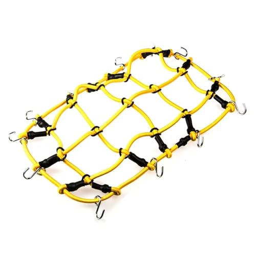 YTrBXZ 170 x 85 mm elastisches Gepäcknetz mit Haken, kompatibel mit 1/10 RC Crawlers RCAutozubehör(Yellow) von YTrBXZ