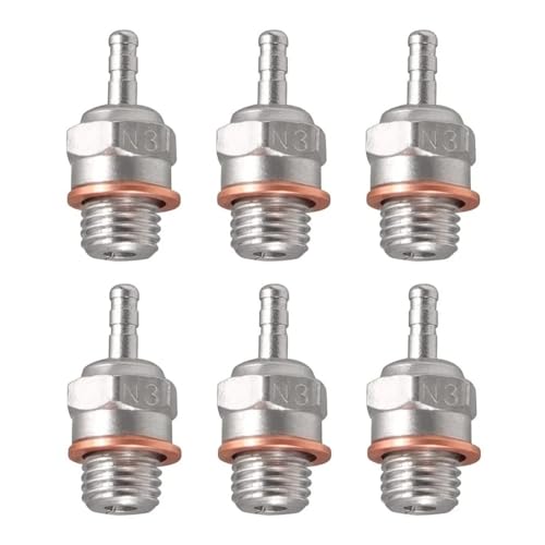 YTrBXZ 2 Stück 6 Stück N3 N4#3#4 Hot Spark Plug Kompatibel mit 1/8 1/10 RC Car Buggy Engines(6PCS N3) von YTrBXZ