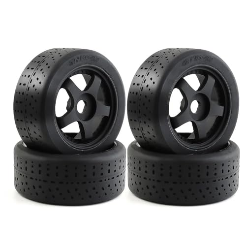 YTrBXZ 4 Stück 5 Speichen 100 x 42 mm 42/100 Reifen 17 mm Radsechskant kompatible Upgrade-Teile für 1/7 Limitless RC Car(Black) von YTrBXZ