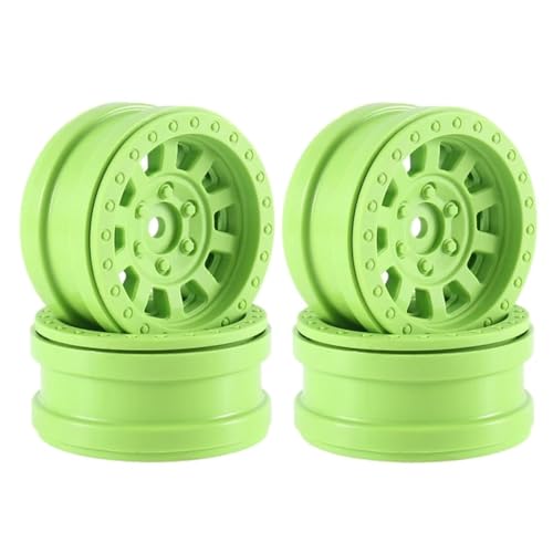 YTrBXZ 4PCS 1,9 Zoll Kunststoff Beadlock Radnabe Felgen für 1/10 RC Crawler Autos Kompatibel mit Gen8 VS410(Green) von YTrBXZ