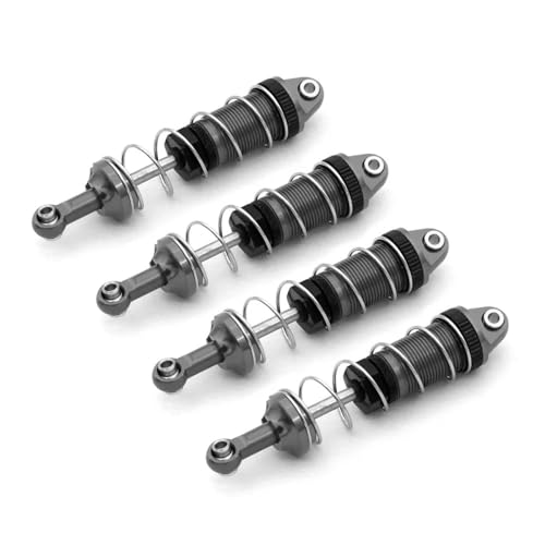 YTrBXZ 4PCS Kompatibel Öl Hydraulische Metall Stoßdämpfer Kompatibel mit H16 16207 144001 144002 144010 124019 124017 MN128 MN86 G500 RC Auto Teile(Dark Grey) von YTrBXZ