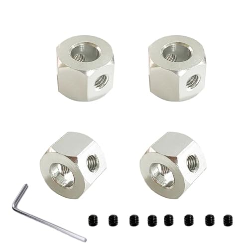 YTrBXZ 4PCS Metall Hex Adapter 5mm bis 12mm Radnabe kompatibel mit D12 C14 C24 B14 B16 MN D91 RC Auto Upgrade Teile(Silver) von YTrBXZ