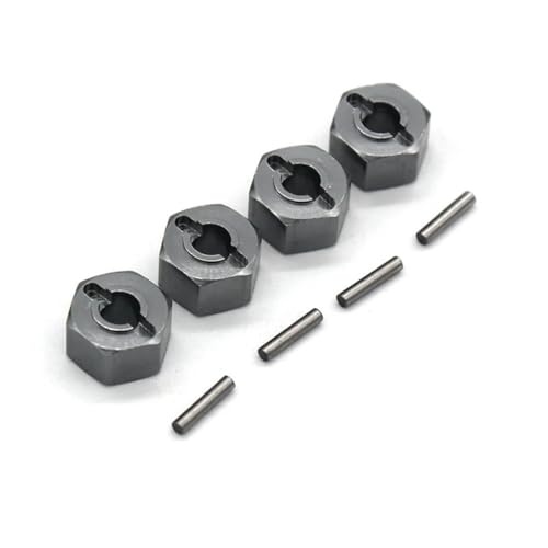 YTrBXZ 4Pcs Metall 12Mm Rad Hex Hub Adapter Kompatibel Mit H16 16207 16208 16209 16210 Kompatibel mit 1/16 Skala RC Auto Zubehör(Dark Grey) von YTrBXZ