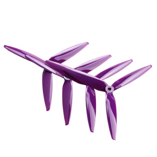 YTrBXZ 7X4X3 7040 Hellgrau CW CCW Tri-Propeller Kompatibel mit 7 Zoll 8 Zoll RC Drohne 2 Paar Polycarbonat(10 Pair Purple) von YTrBXZ