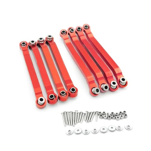 YTrBXZ 8PCS Metall Zugstangen Suspension Spurstangen Kompatibel mit 1/12 MN D91 D96 D99 D99S MN90 RC Auto Upgrade Teile(Red) von YTrBXZ