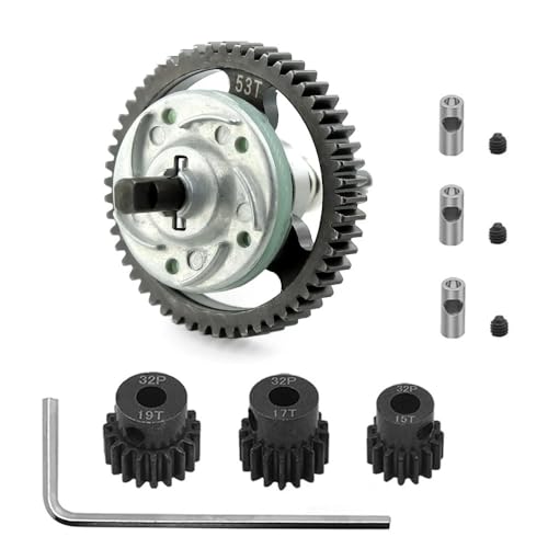 YTrBXZ Komplette Rutschkupplung aus Metall 6878 mit 15 17 19T Ritzel, kompatibel mit 1/10 4x4 VXL Upgrade-Ersatzteilen(53T) von YTrBXZ