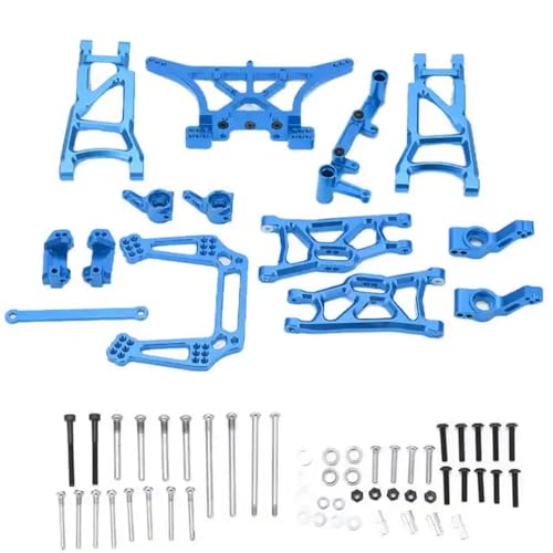 YTrBXZ Leichtes UpgradeAufhängungsarmKit aus Metall für RC vorne und hinten, kompatibel mit 2WD 1/10 RCModellzubehör(Blue) von YTrBXZ