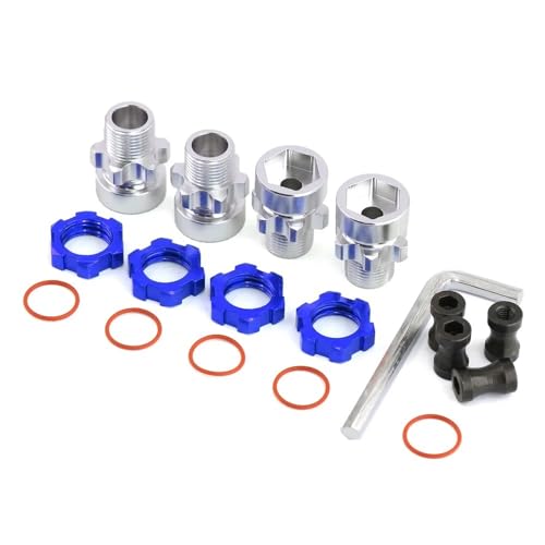 YTrBXZ Metall 12mm bis 17mm Rad Hex Nabe Adapter kompatibel mit 1/10 2WD 4X4 RC Auto Upgrade Teile(Blue) von YTrBXZ