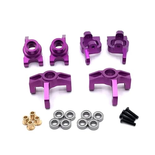 YTrBXZ Metall Lenkung Tasse C Sitz Hinterrad Tasse Kompatibel mit 144010 144001 144002 124017 124016 124018 124019 RC Auto Kompatible Teile(Purple) von YTrBXZ