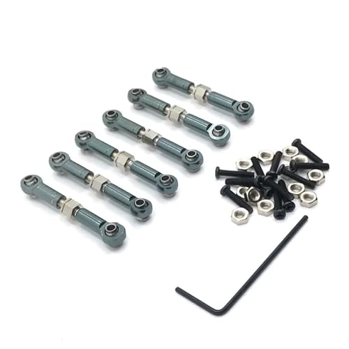 YTrBXZ Metall Linkage Zugstange Vorne Hinten Servo Link Spurstange Kompatibel Mit 184011 A949 A959 A969 A979 K929 1/18 RC Auto Upgrade Ersatzteile(Titanium) von YTrBXZ