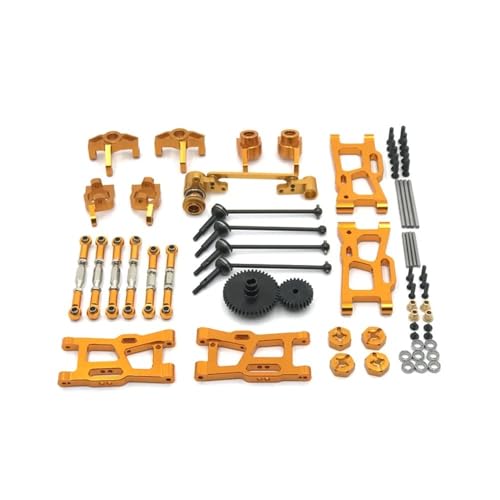 YTrBXZ Metall-Upgrade-Kit Kompatibel mit kompatible RC-Autos, Antriebswelle, Zugstange, Schwenkarm, Lenkgetriebe, Modell 124016, 124017, 124018, 124019, 144001, 144010(GOLDEN) von YTrBXZ