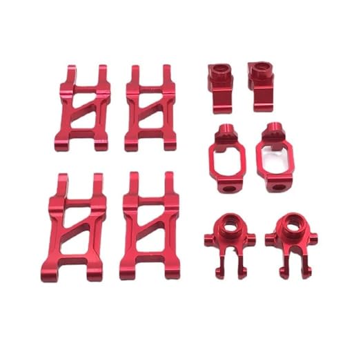 YTrBXZ Metall Upgrade Schwinge Lenkschale C Sitz Hinterschale 5-teiliges Set kompatibel mit 1/12 BG1513 BG1518 RC Fahrzeugteilen(RED) von YTrBXZ