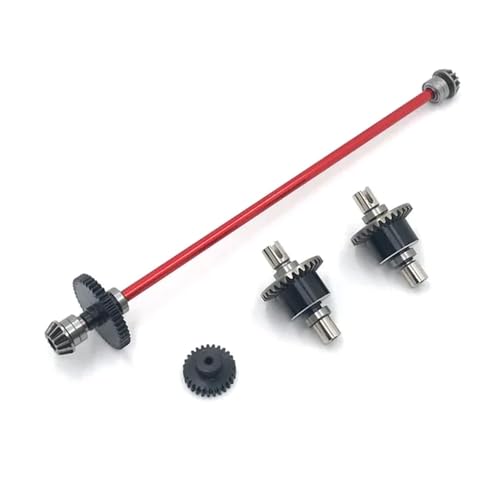 YTrBXZ Metall-Upgrade-Teile Kompatibel mit 1/12 124017 16 18 19 124010 RC-Car Differential Central Shift Assembly Motor Zähne Untersetzungsgetriebe kompatibel mit ähnlichen Modellen(Red) von YTrBXZ