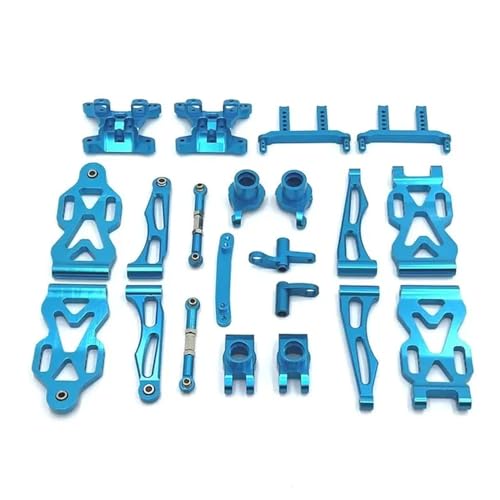 YTrBXZ Metall-Upgrade-Teile-Set Kompatibel mit 1/16 RC-Autos, kompatibel mit 16101 16102 16106 16201 Q130A Q130B Q141 Q117 Vorder- und Hinterarm-Lenkschale(Blue) von YTrBXZ