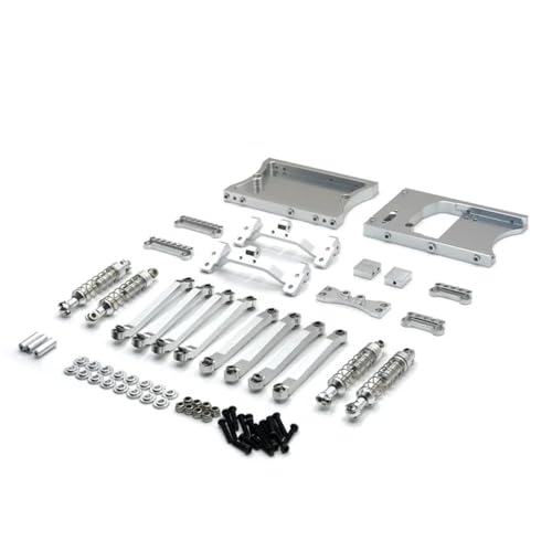 YTrBXZ RC-Auto-Ersatzteile, kompatibel mit 1/12 D91 D96 MN98 99S Upgrade-Kits mit festen Spurstangen aus Metall, Lenkgetriebe, Kabinen-Heckbalken(White) von YTrBXZ