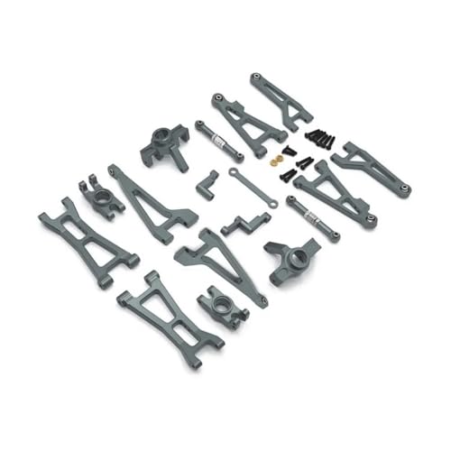 YTrBXZ Upgrade Metall-Aufhängungsarm und Lenkbecher-Verbindungsstangen-Set Compatible with 1/16 RC-Auto, kompatibel mit 16889 16889A 16890 SG1601 SG1602(Grey) von YTrBXZ