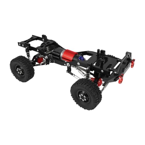 YTrBXZ Upgrade Metall Chassis Rahmen Getriebe Zugstange Achse Set Kompatibel mit C14 C24 1/16 RC Auto Teile Zubehör(Black) von YTrBXZ